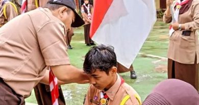 Suasana Semarak Menyelimuti Pelantikan Bantara Pramuka SMKN 7 Pandeglang